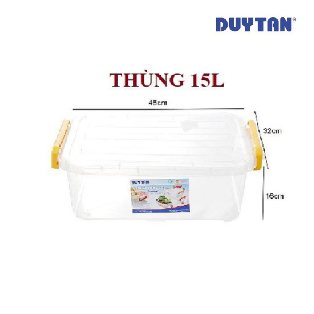 Thùng Nhựa Duy Tân Trong Suốt 15 Lít (45.7 x 31.8 x 16.1 cm) No.H116 bảo quản đồ đạc sạch sẽ, an toàn,luôn gọn gàng.