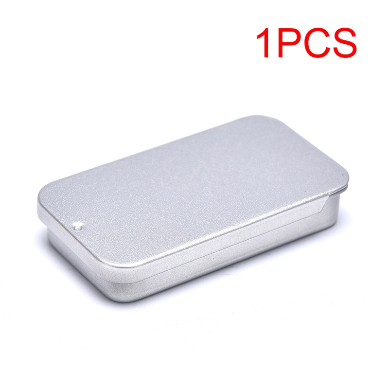 1 Hộp Đựng Thuốc / Trang Sức Bằng Sắt Có Thanh Trượt Tiện Dụng