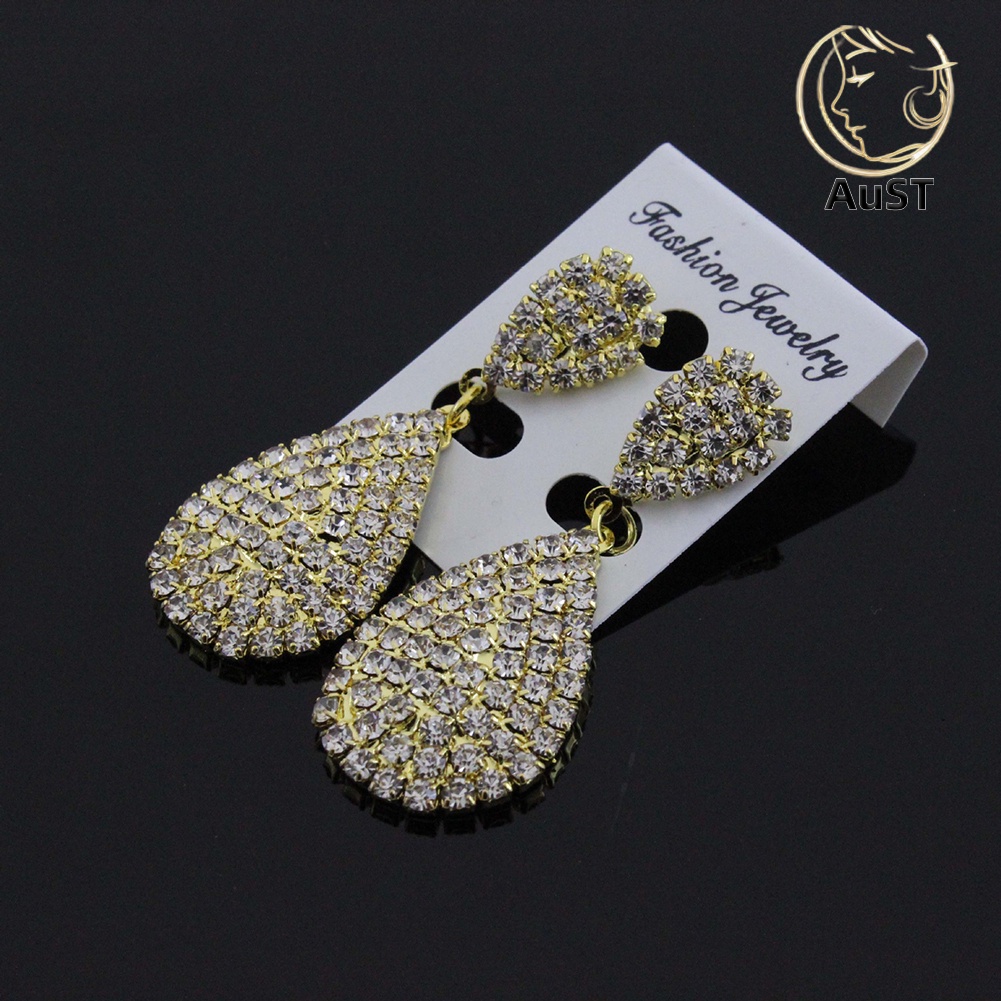 Khuyên Tai Nữ Hình Giọt Nước Đính Đá Thời Trang