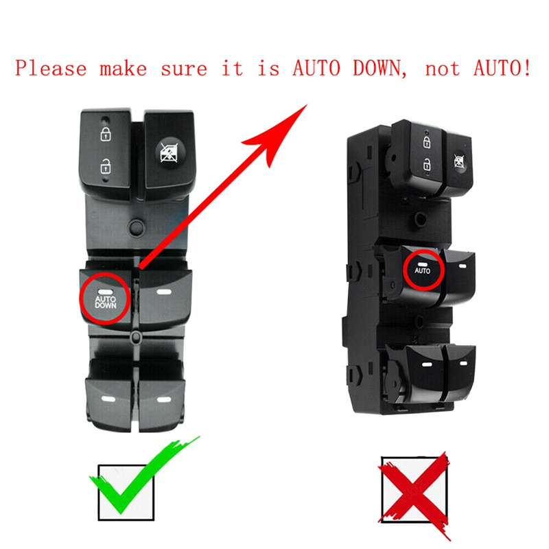 Công Tắc Điều Khiển Cửa Sổ Xe Hơi Màu Đen Cho Hyundai Elantra 2011 2012 2013 2014 2015 LHD 93570-3X000