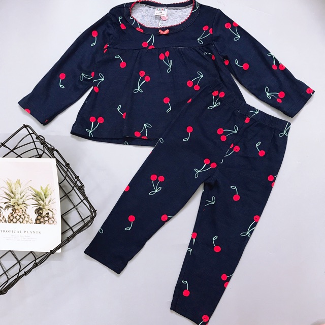 Bộ bánh bèo cotton bozip cho bé (cherry 8-16kg)