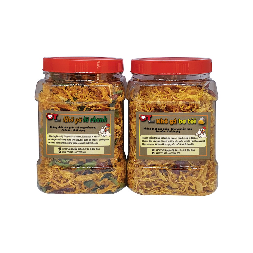 Combo 500g Khô Gà Lá Chanh + 500g Khô Gà Bơ Tỏi Thượng Hạng DTfood | BigBuy360 - bigbuy360.vn