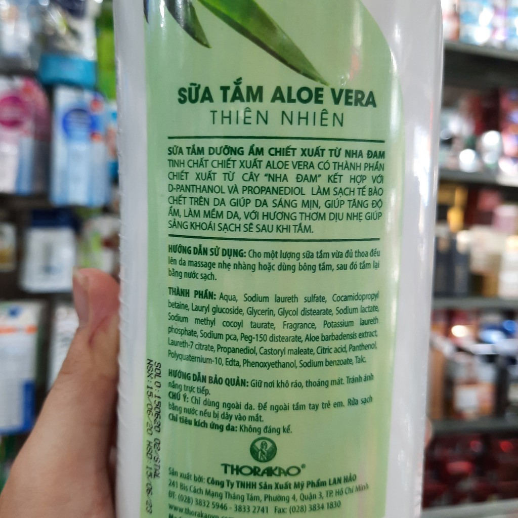 Sữa tắm dưỡng ẩm Alovera Thorakao 500ml