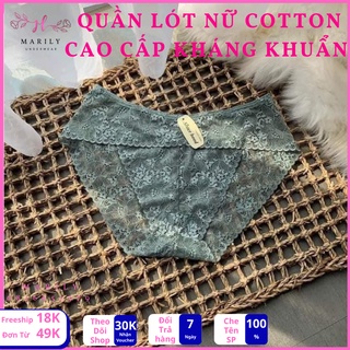 Quần Lót Nữ Ren Thái Lưng Cao, Quần Chip Nữ Vải Ren Mềm Mại Xuyên Thấu Marly