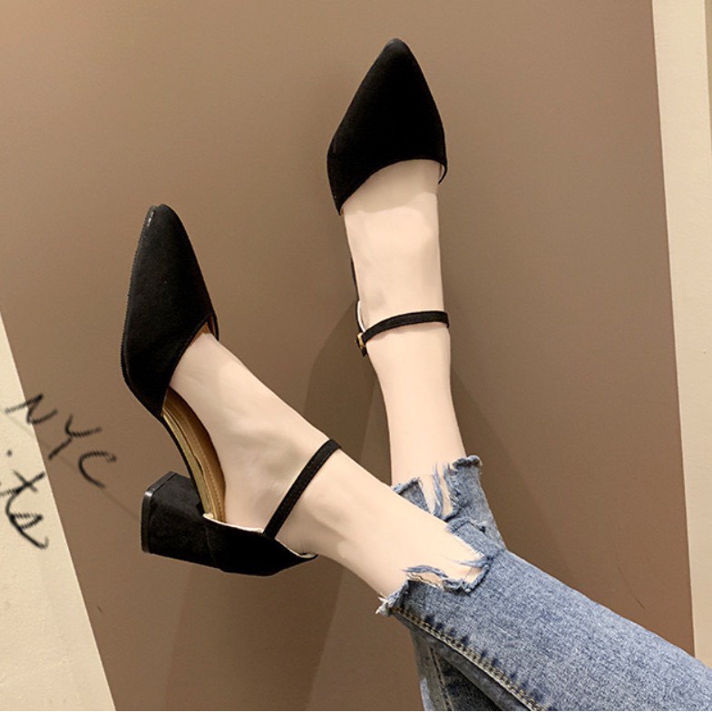Sandal mũi nhọn đế 3 4cm