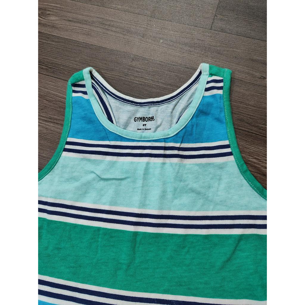 Váy sát nách kẻ xanh bé gái