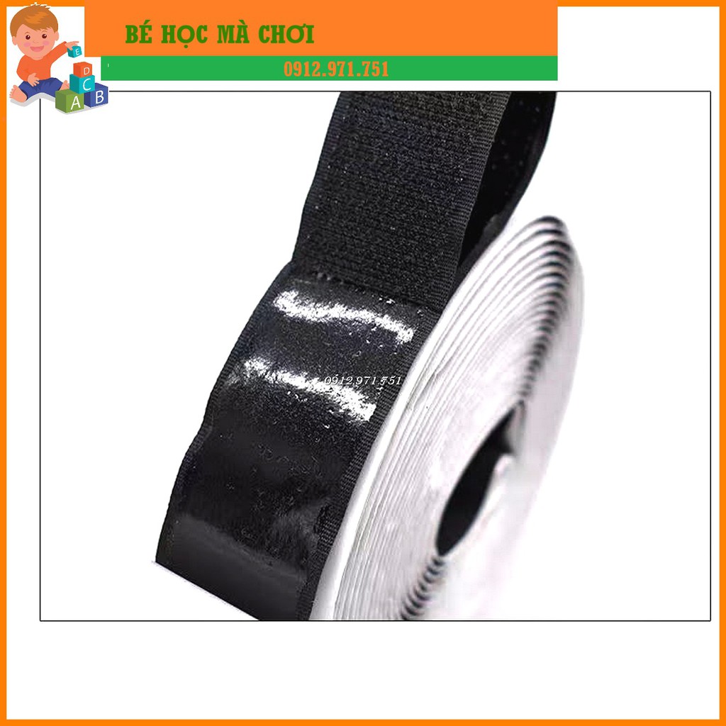 Băng dán xé có keo bản 2.5cm (velcro tape/ khóa nhám)(1 set)