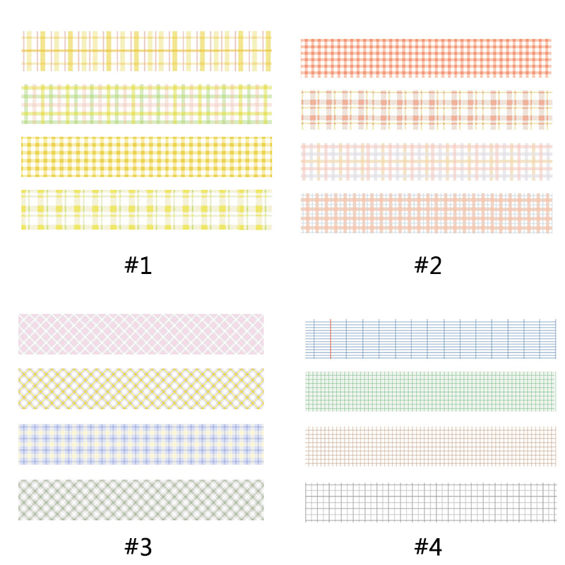 4 Cuộn Băng Dính Washi Tape Nhiều Màu Sắc Trang Trí Sổ Tay