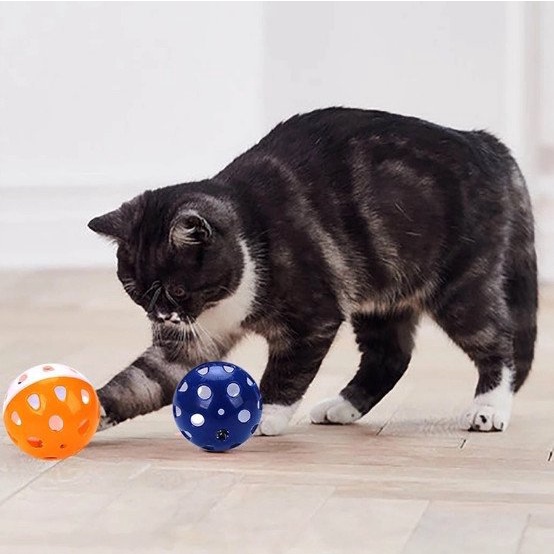 Bóng Đồ Chơi Bằng Nhựa Hình Tròn Có Chuông Cho Mèo