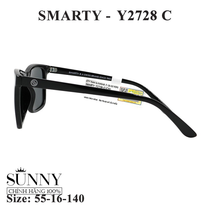 Y2728 C (55-16-140) - Kính mát Smarty chính hãng bảo hành toàn quốc