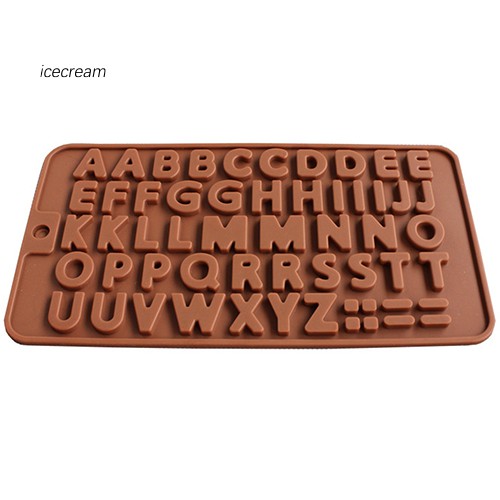 Ice Cream Letter Silicone Chocolate Cake Cookie Mold Ice Muffin Fondant Mold