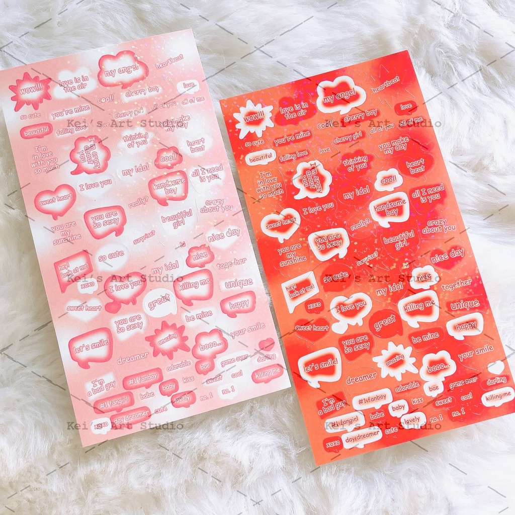 Mẫu chữ lời thoại - speech bubble dễ thương giống sticker hàn