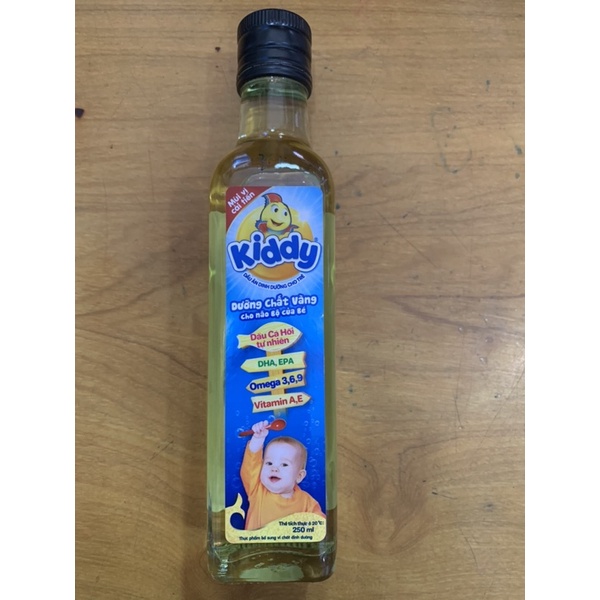 Dầu ăn dinh dưỡng Kiddy Cá hồi, Ô-liu chai 250ml