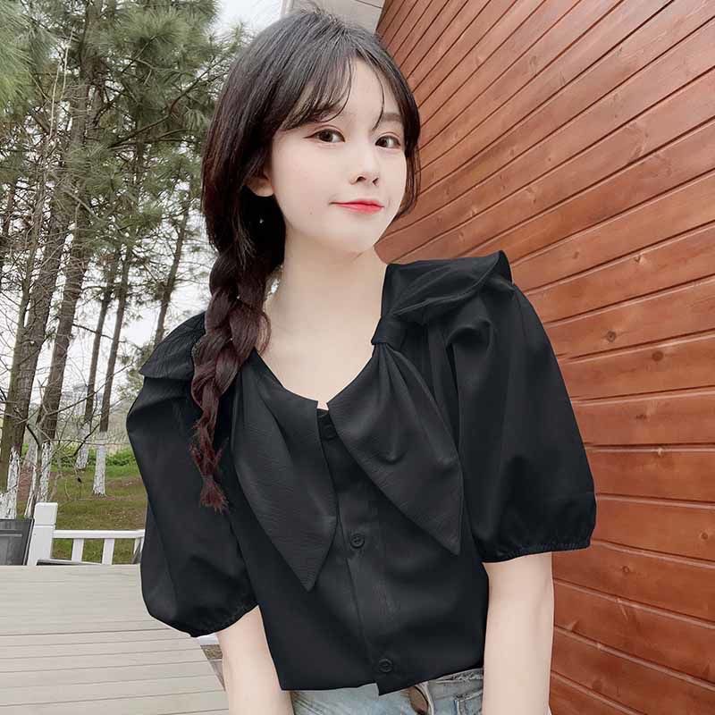 Áo Sơ Mi Tay Ngắn Phồng Thời Trang Mùa Hè Xinh Xắn