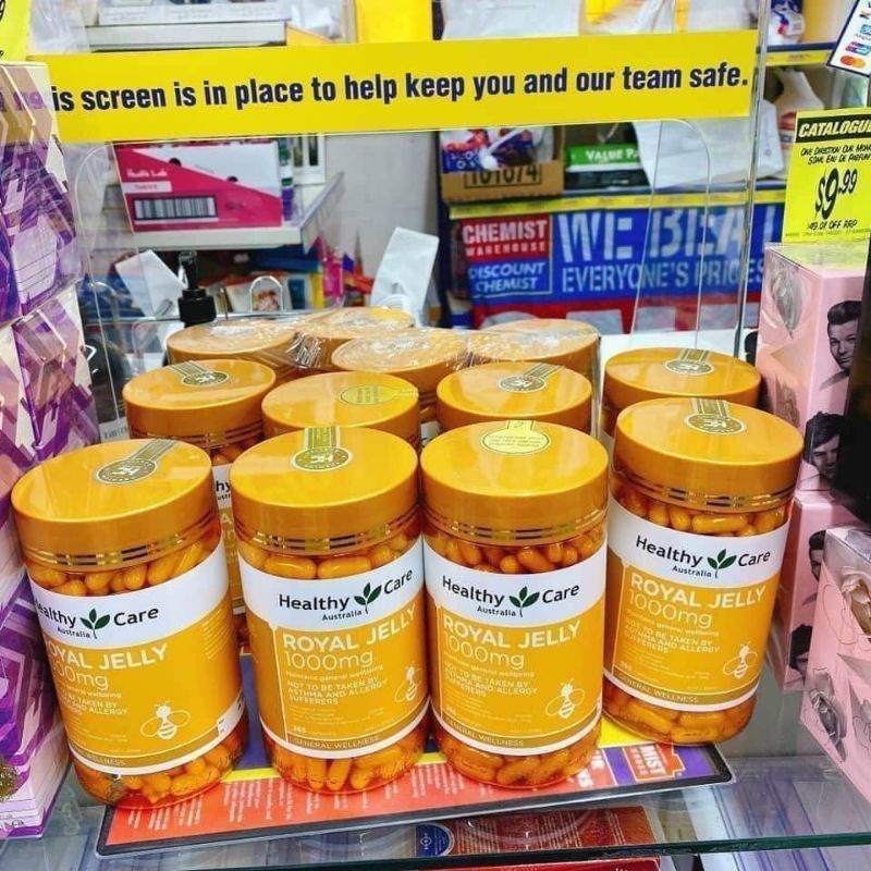 Sữa Ong Chúa Healthy Care Royal 365 viên Úc mẫu mới chuẩn auth, chống lão hóa, đẹp da