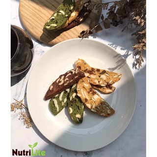 Bánh Biscotti nguyên cám, không ngọt mix 3 vị - Bánh dinh dưỡng, ăn vặt