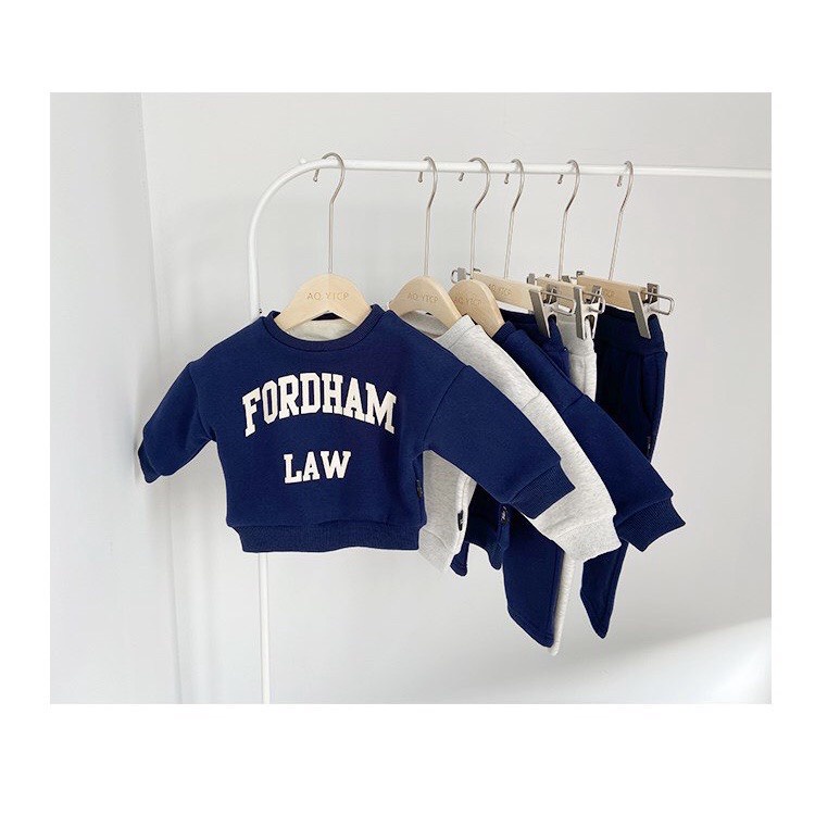 Bộ Nỉ Thu Đông Dài Tay Chất Nỉ Lót Bông Trẻ  Em Law Ken Store