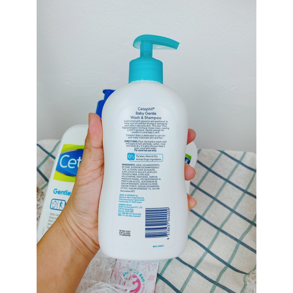 Sữa tắm gội 2in1 cho bé Cetaphil Gentle Baby Wash & Shampoo 400ml