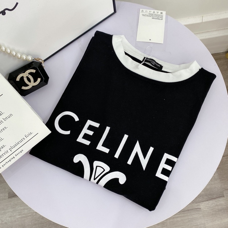 Áo Phông Thời Trang Nữ Có In Chữ Ce.li.ne Chất Liệu Cotton 100%