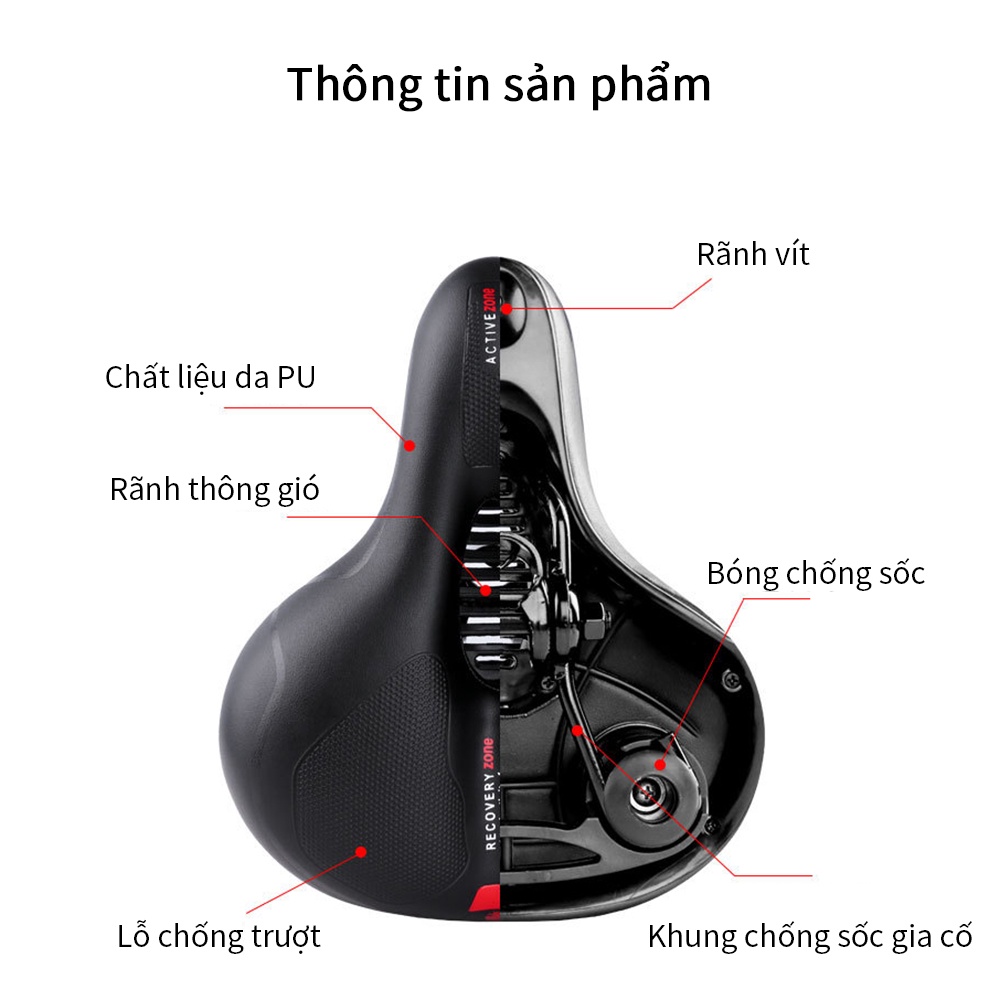 OneTwoFit Đệm Yên Xe Đạp Thể Thao Đàn Hồi Mềm Dày Thoáng Khí， Yên xe đạp êm ái chống nước phù hợp ET003201