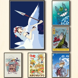 Tranh Treo Tường 45 Thiết Kế Hình Ghibli Miyazaki Hayao Độc Đáo Cho Quán Cà Phê / Bar A3 2