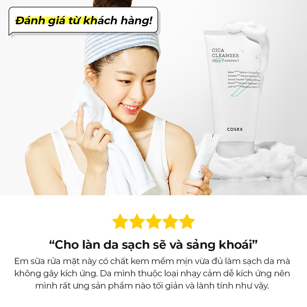 Sữa rửa mặt COSRX Pure Fit Cica 150ml thành phần dịu nhẹ