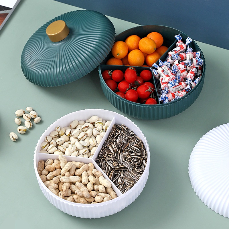 Khay Đựng Trái Cây Khô Bánh Kẹo Trái Cây Có Nắp Đậy Sang Trọng