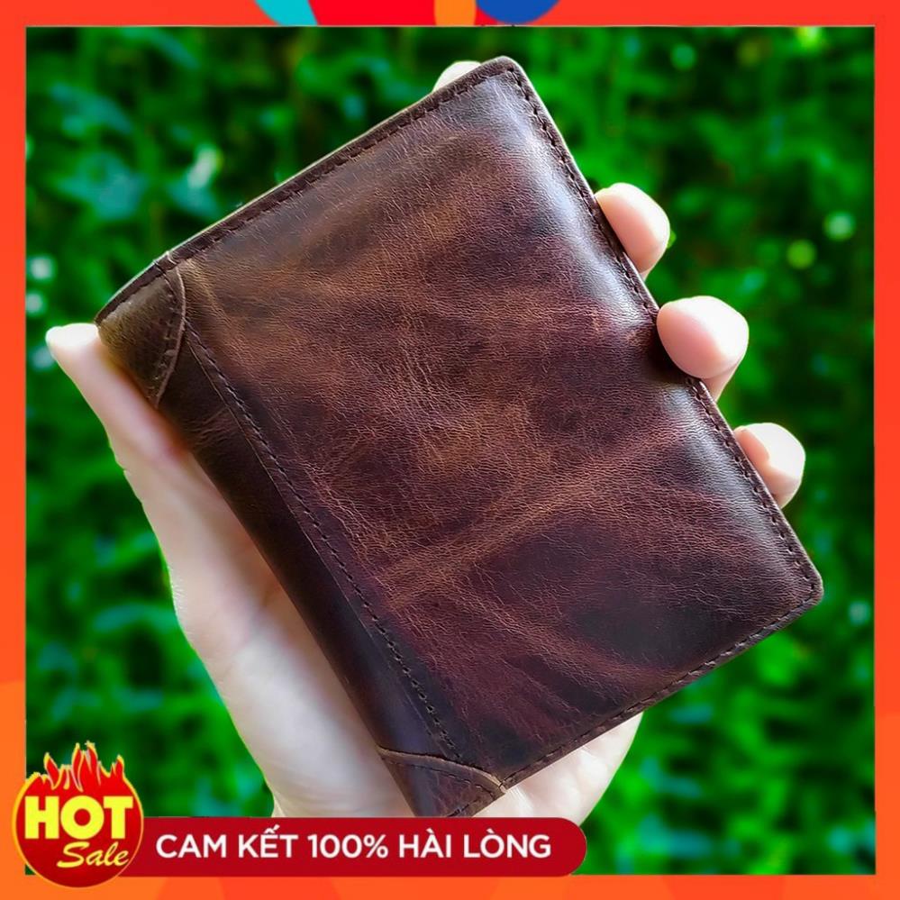 ví da nam, ví nam da bò sáp dáng đứng chất Men cá tính phong cách cam kết da bò xịn 💯 New