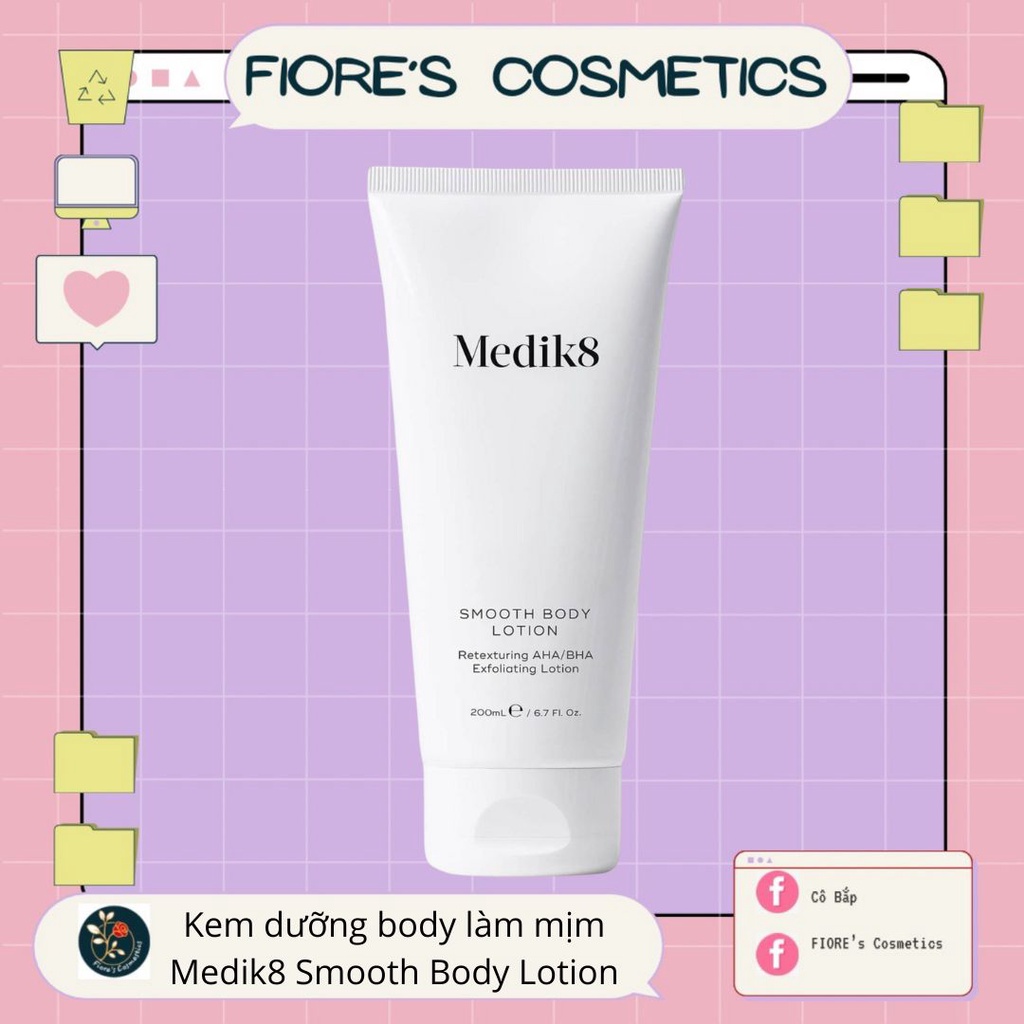 Kem dưỡng body Medik8 Smooth Body lotion AHA/BHA