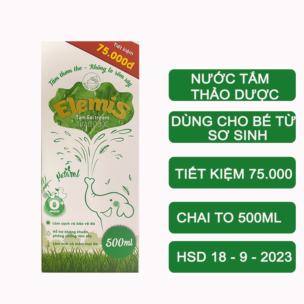 Chai To Sữa tắm Elemis 500ml Thảo Dược Dành Cho Trẻ Nhỏ,Rôm Sẩy,Mụn Nhọt,Mẩn Ngứa,Dị Ứng