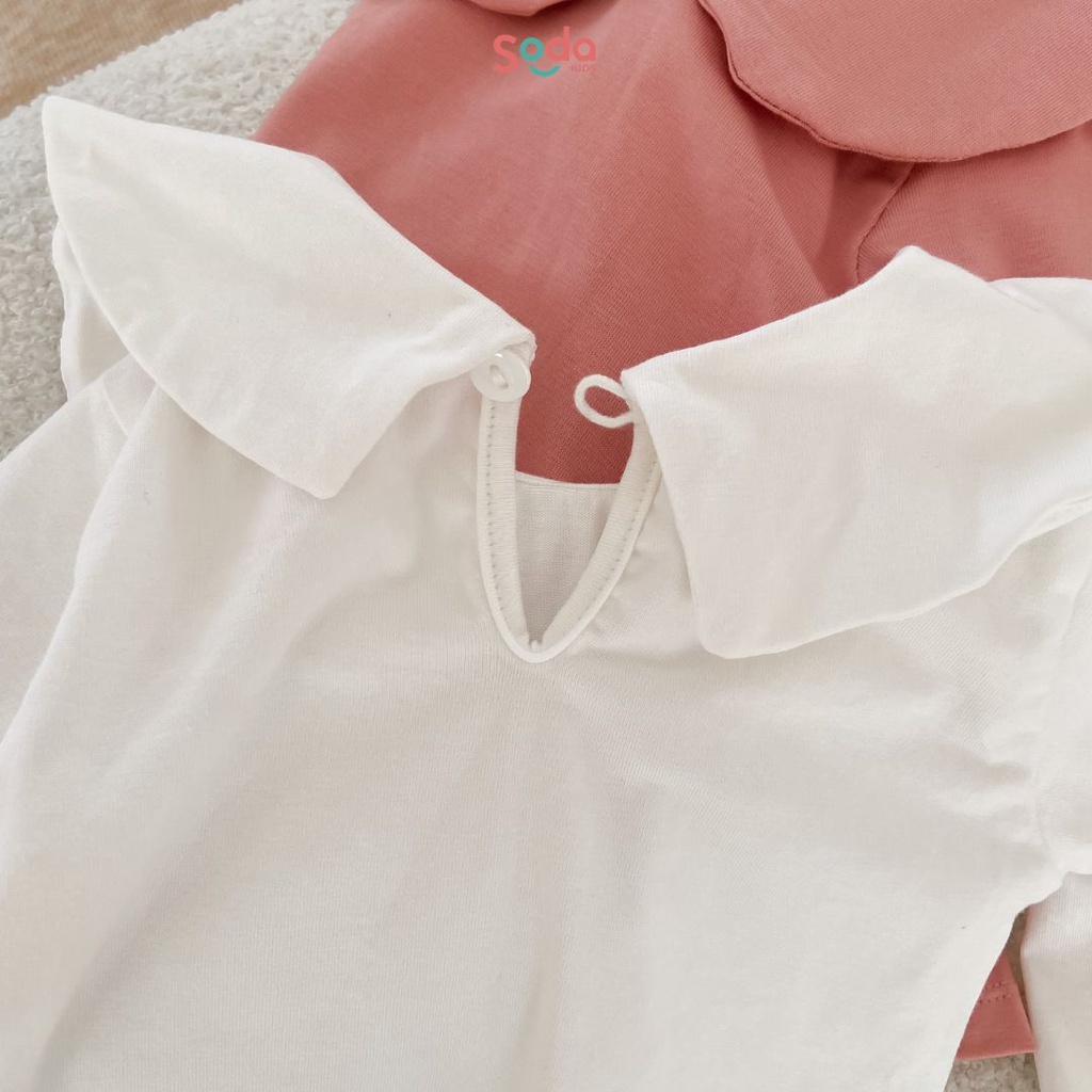 Áo cổ sen cho bé gái SODA KIDS chất liệu cotton co giãn 4 chiều