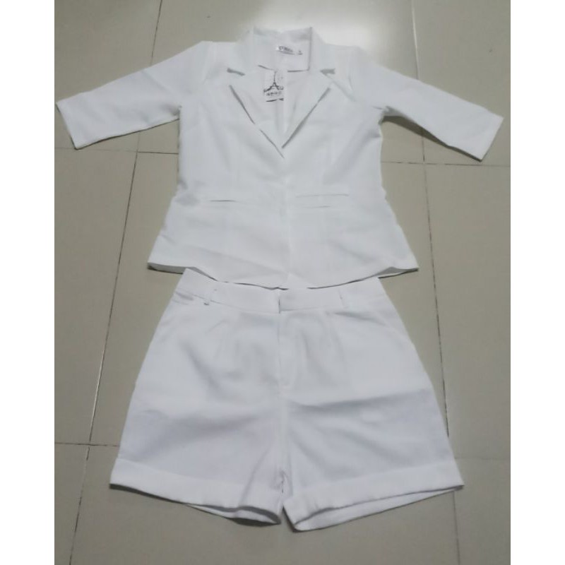 Hàng nhập - Set bộ vest nữ kaki lụa, set vest trắng