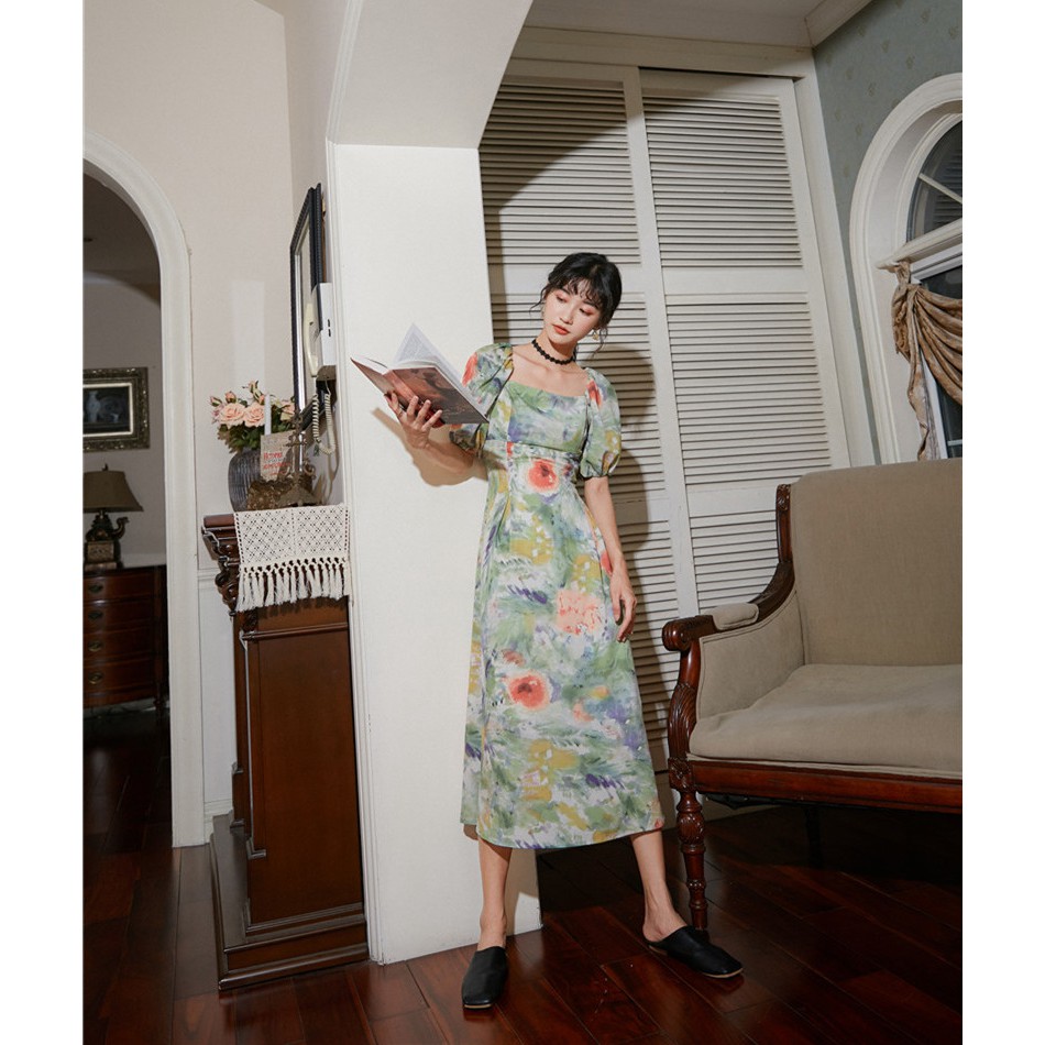 Đầm Màu Tranh Sơn Dầu - MUOJ - Thiết Kế Châu Âu - phong cách Vintage | BigBuy360 - bigbuy360.vn