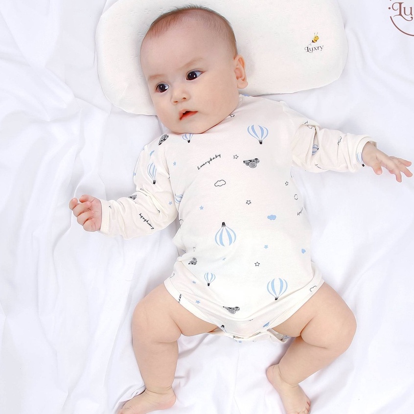 Bộ đồ liền thân body chip dài tay Luxry họa tiết khí cầu đáng yêu cho bé từ 0 đến 9 tháng