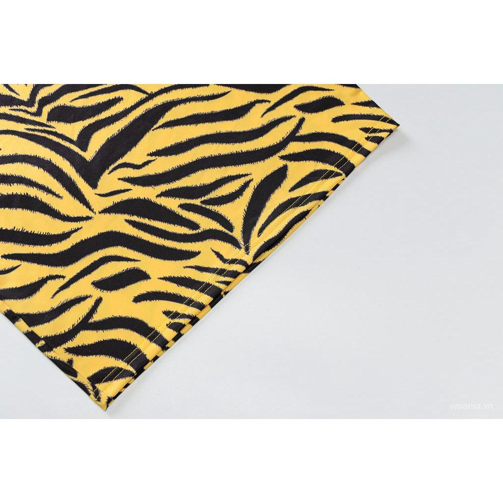 Đầm Dự Tiệc Dáng Ôm Không Tay Hở Lưng In Họa Tiết Vằn Hổ Quyến Rũ Cho Nữ