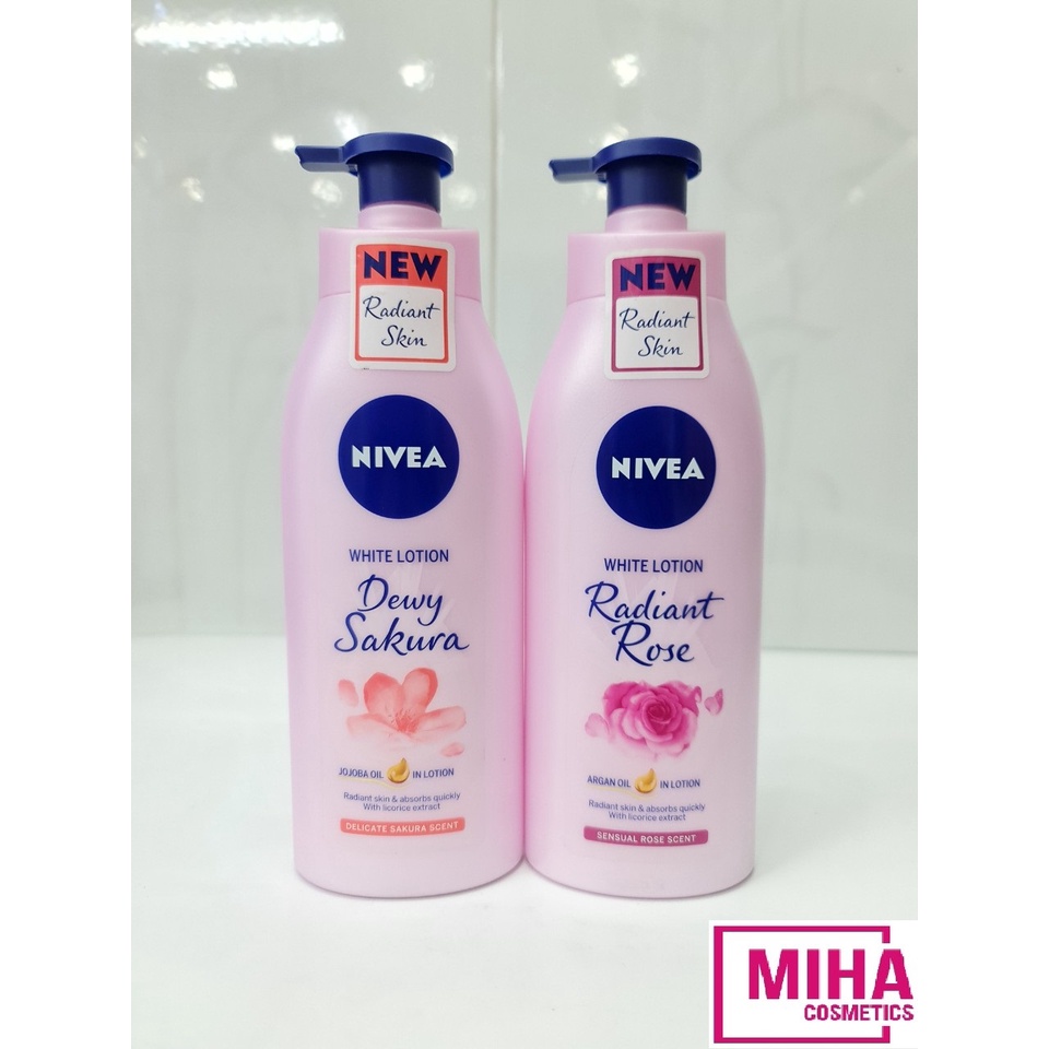 Sữa Dưỡng Thể Dưỡng Ẩm Sáng Da Nivea White Lotion Radiant Dewy 350ml Hương Hoa Hồng Hoặc Hoa Anh Đào