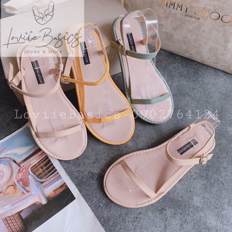 SANDAL NỮ LOVIIE BASICS - SANDAL ĐẾ BỆT - SANDAL QUAI MẢNH - SANDAL DÂY MẢNH HỌC SINH - SANDAL QUAI NGANG S190801