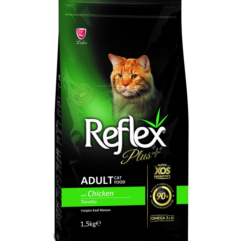Thức ăn hạt mèo Reflex Plus Adult vị gà gói 1.5kg