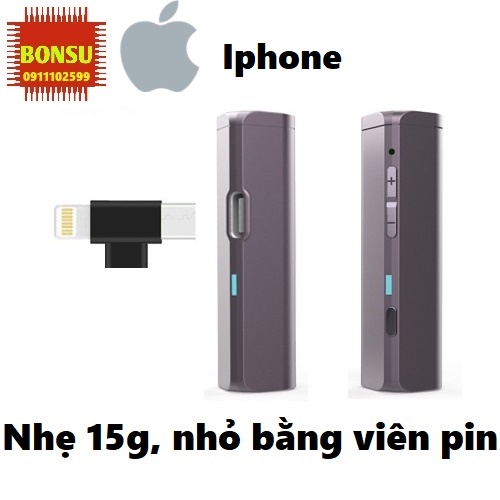 Micro cài áo không dây FOVOCE F1 quay video, livestream trên Iphone qua sóng bluetooth và sóng 2.4G