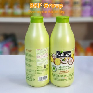 Sữa tắm nước hoa Cottage La Creme de Coco (Hương dừa dứa) 750ml - Nhập Pháp - Hàng mới