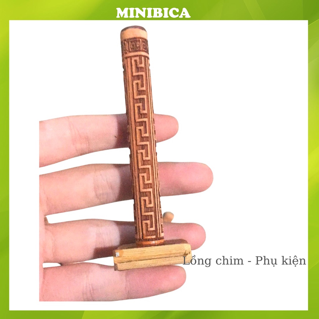 Cầu đứng Minibica cầu phụ cho chim chào mào in laze siêu đẹp PK139