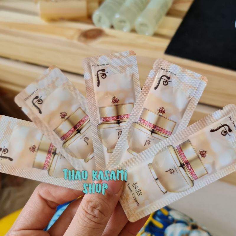 Combo Kem Whoo Bichup -Dưỡng Tự Hồng Nhuận Da Whoo Bicheop Ja Yoon Cream 1Ml