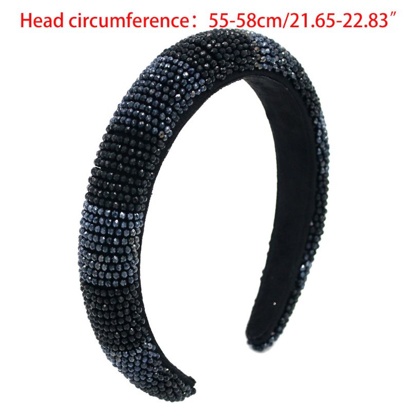 Băng Đô Cài Tóc Dày Dặn Đính Đá Thủ Công Phong Cách HAN Baroque Cổ Điển Cho Nữ