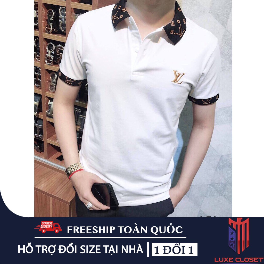 Áo thun nam cổ bẻ Hàn Quốc phối logo cao cấp cá tính AHQ146