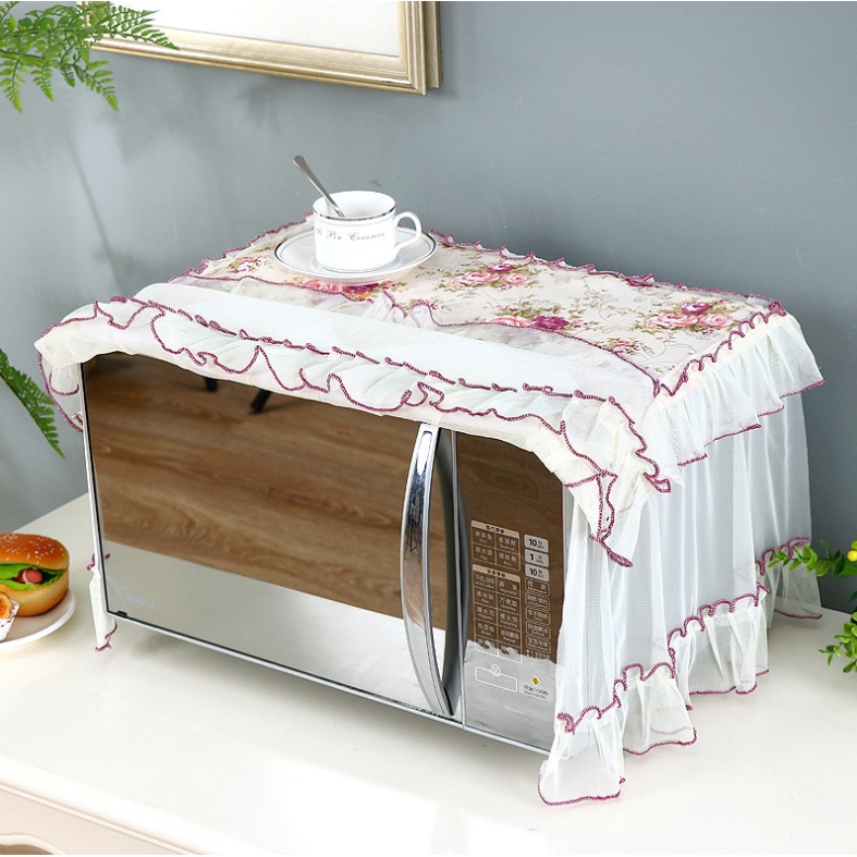 Vỏ bọc lò vi sóng XIAODUOJIAJU viền ren chống bụi thiết kế tiện dụng cho nhà bếp life-365