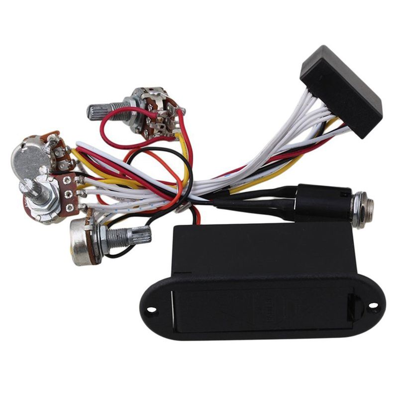Bộ pickup EQ 2 băng tần màu đen cho đàn guitar âm trầm