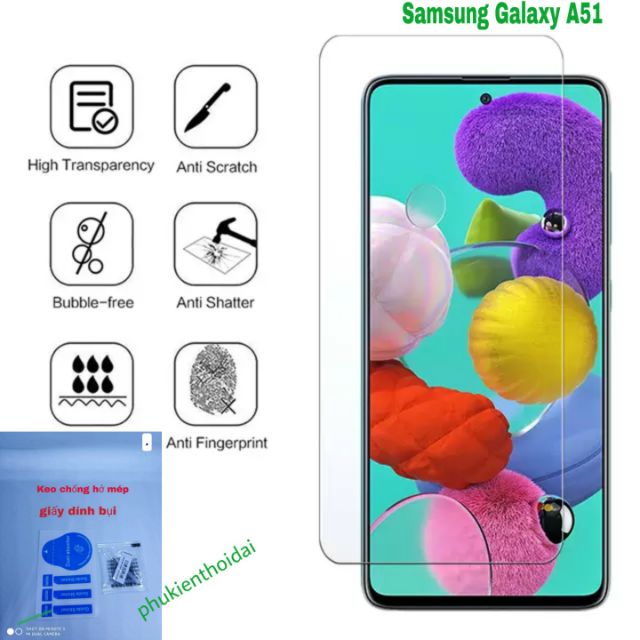 Cường lực Samsung A51 / A71 / M51 trong suốt loại tốt 9H / 2.5D không full màn
