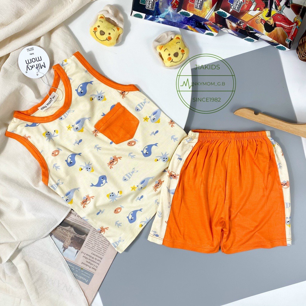 [SALE] Bộ Ba Lỗ Bé Gái, Bé Trai Minky Mom Vải Thun Lạnh Hoạ Tiết Gà Con Cổ Viền, Áo Thun 3 Lỗ Cho Bé Mặc Hè MKM3LO2209