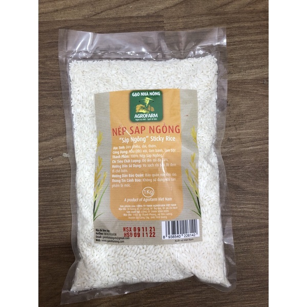 Gạo nếp sáp ngỗng Agrofarm túi 1kg