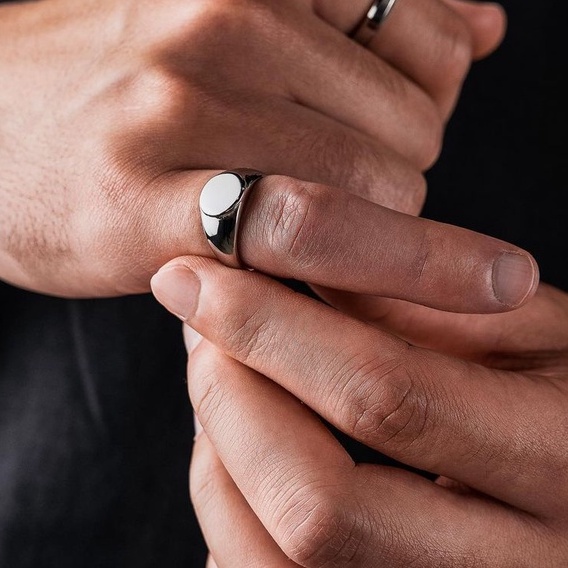 Nhẫn Signet - Thép Titanium 316L